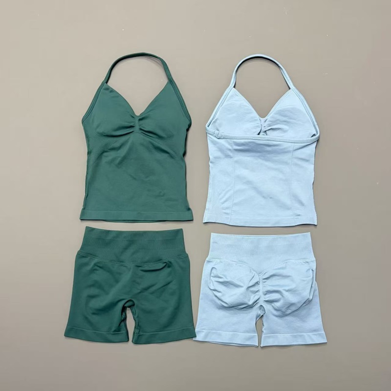 Yoga Strap Cotton - 2 Piece Gym Set Women Seamless