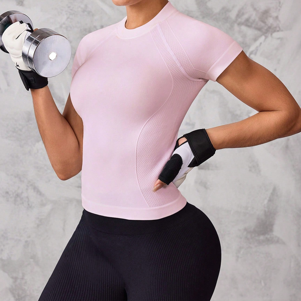Yoga Strap Cotton - Women's short-sleeved sports top, breathable and
