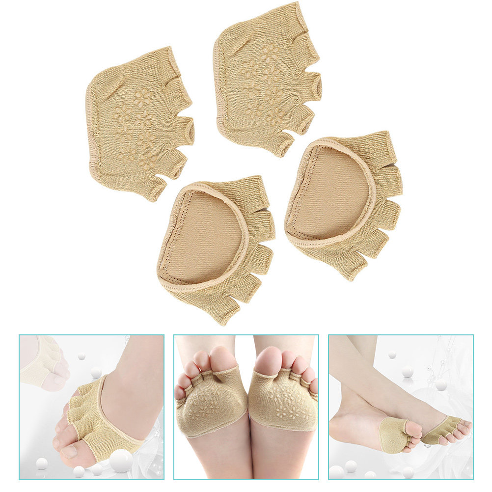 Pilates Yoga Ballet - 2Pairs Cotton Toeless Yoga Socks Non-Slip