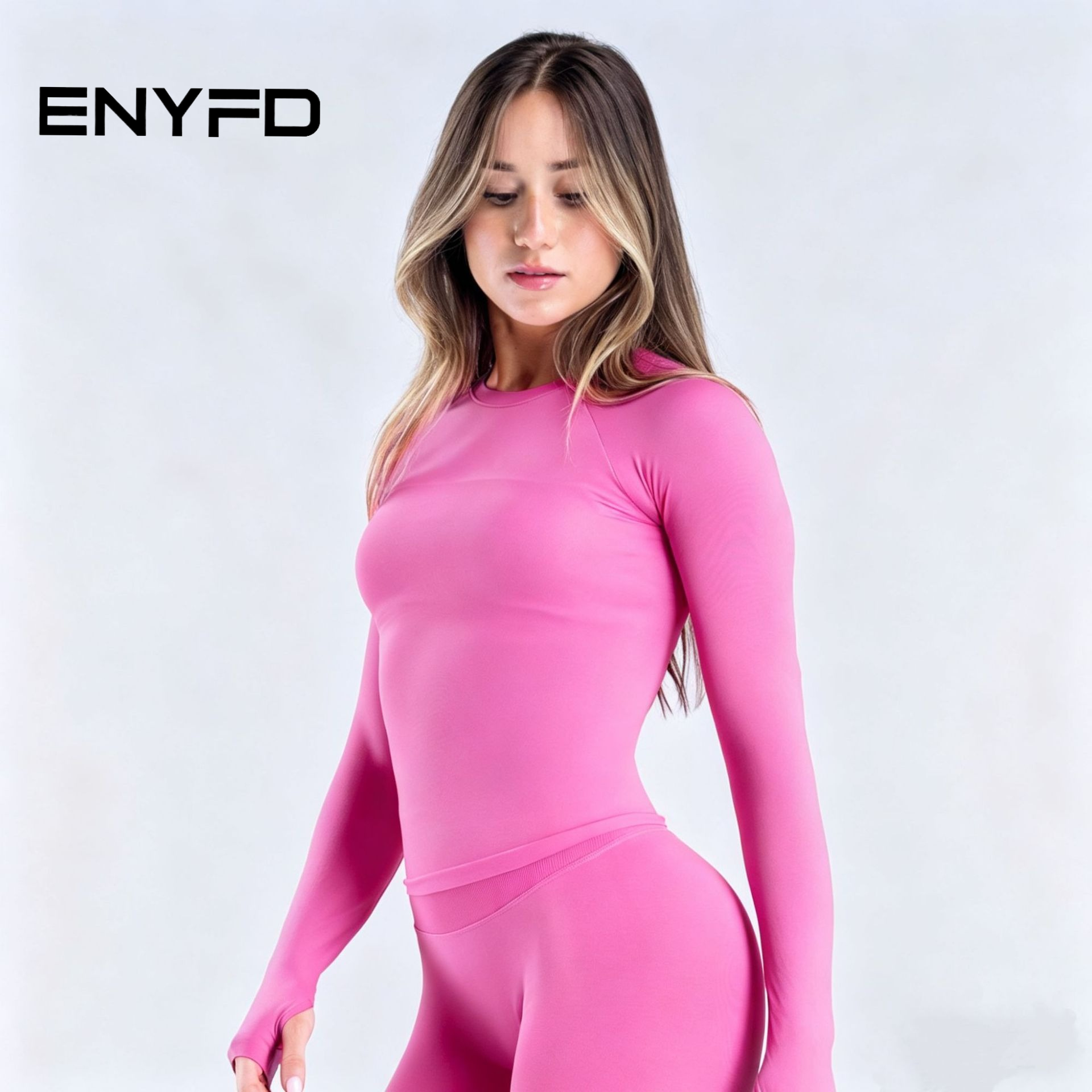 Yoga Strap Cotton - ENYFD Women's Seamless Long Sleeve Top