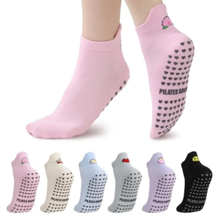 6 Pairs Pilates Socks with Gri - Pilates Yoga Ballet 리뷰 및 가격