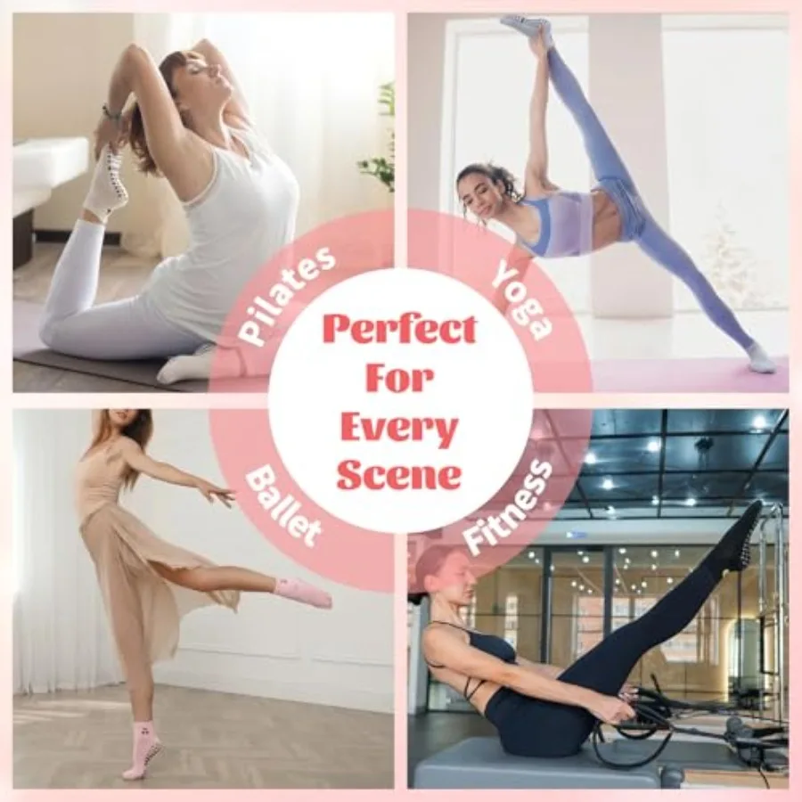 6 Pairs Pilates Socks with Gri - Pilates Yoga Ballet 리뷰 및 가격